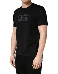 +39 MASQ Black Logo DG Print Cotton Crew Neck T-shirt - IT46 | S