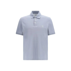 Brunello Cucinelli Blue Cotton Polo Shirt