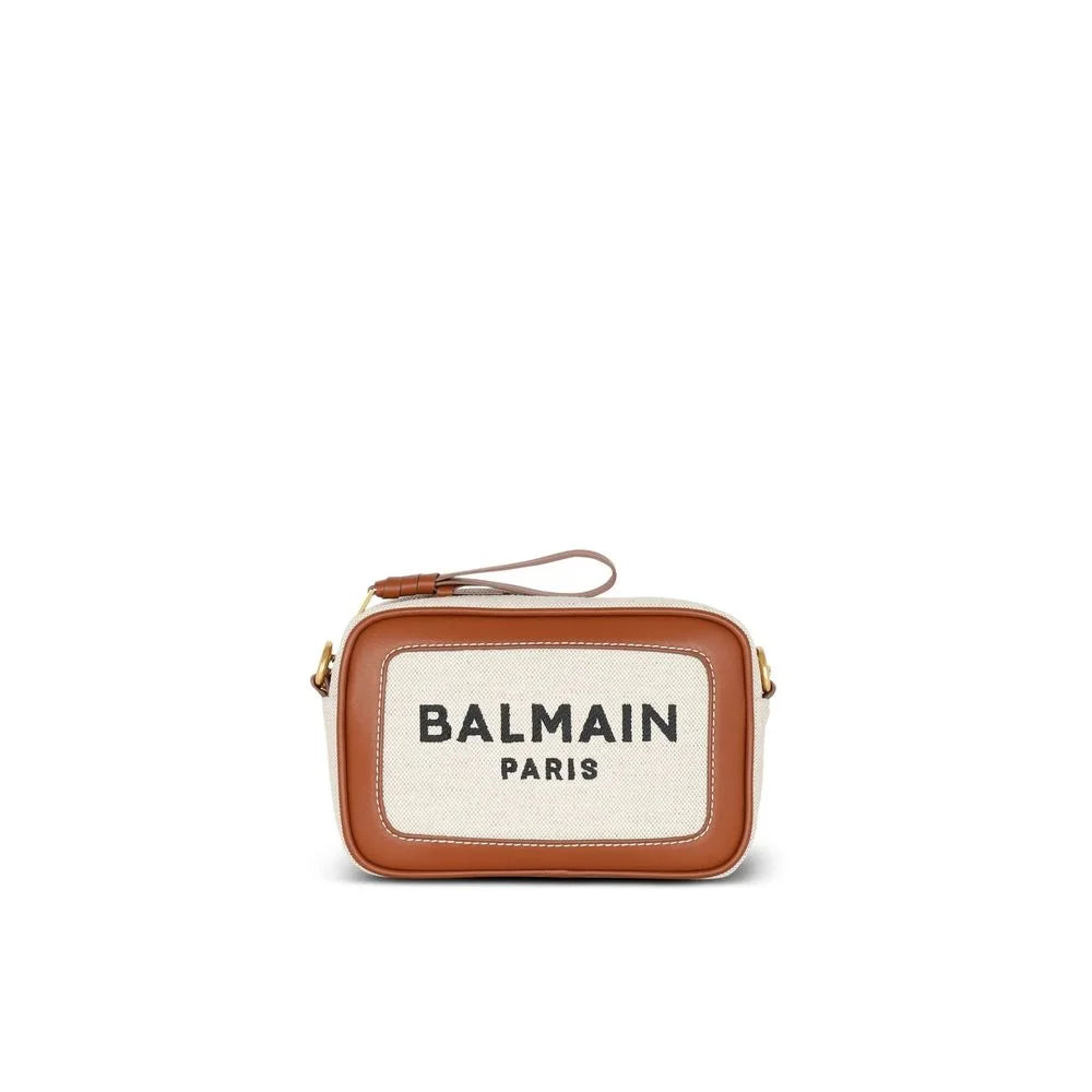 Balmain Brown Cotton Crossbody Bag