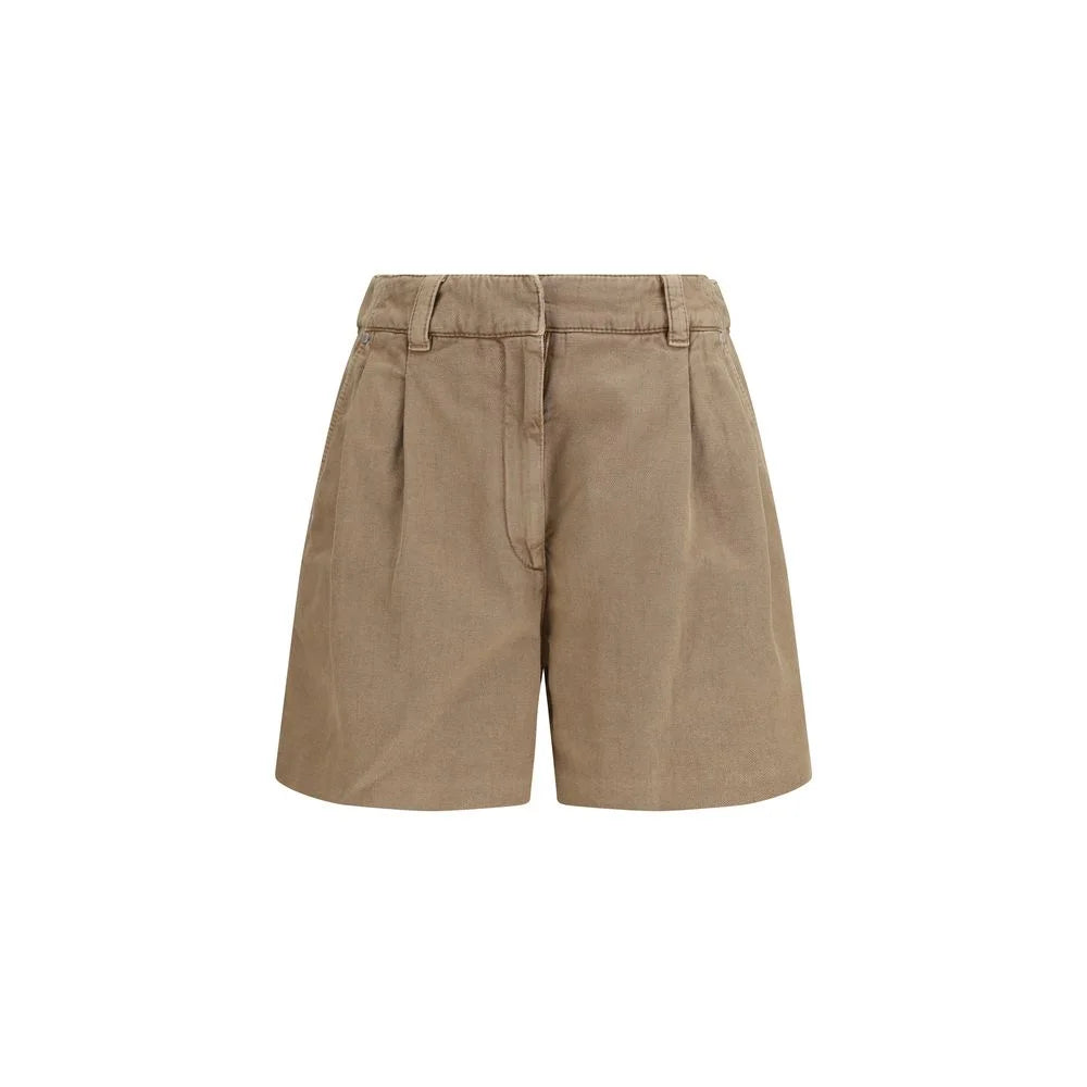 Brunello Cucinelli Beige Cotton Bermuda Shorts