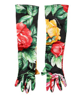 Dolce & Gabbana Multicolor Floral Print Elbow Length Women Gloves - 7|S