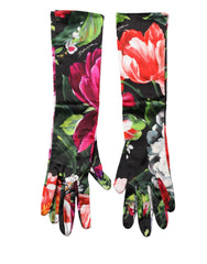 Dolce & Gabbana Multicolor Floral Print Elbow Length Women Gloves - 7|S