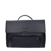 Piquadro Blue Leather Business And Laptop Bag