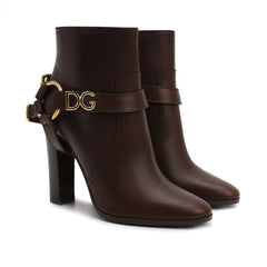 Dolce & Gabbana Brown Leather Ankle Boots