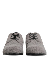 Dolce & Gabbana Gray Fleece Lace Up Men Derby Dress Shoes