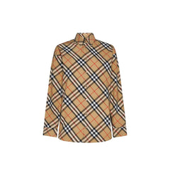 Camicia Burberry in Cotone Marrone con Motivo