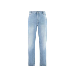 Jeans de Pierna Recta de Algodón Azul Balmain