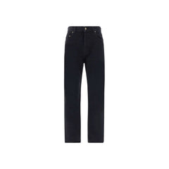 Saint Laurent Black Cotton Straight-Leg Jeans