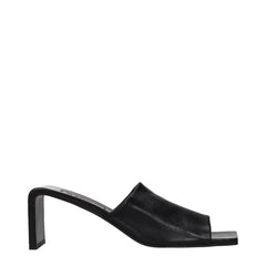 Jil Sander Zwarte Leer Stiletto Hiel Sandalen
