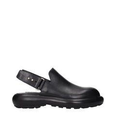 Jil Sander Black Leather Clogs
