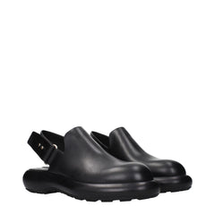 Jil Sander Black Leather Clogs