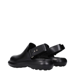 Jil Sander Black Leather Clogs