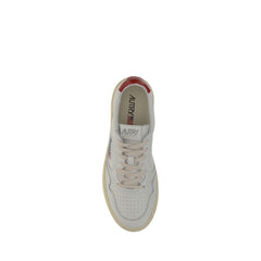 Autry White Calf Leather Bos Taurus Low Top Sneakers