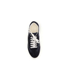 Prada Blue Calf Leather Bos Taurus Low Top Sneakers