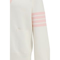 Thom Browne White Cotton Cardigan