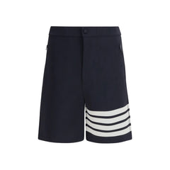 Thom Browne Blue Viscose Bermuda Shorts