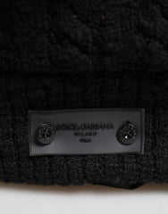 Dolce & Gabbana Black Tricot Wool Blend Duffel Backpack Travel Borse Bag