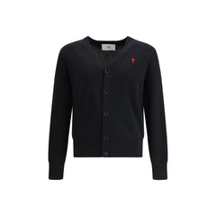 Ami Paris Black Wool Cardigan