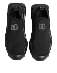Dolce & Gabbana Black Slip On Wave Low Top Sneakers Shoes