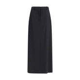 The Row Black Fleece Wool Long Skirt