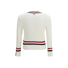 Thom Browne White Cotton Sweater