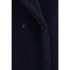 Max Mara Blue Alpaca Vicugna Pacos Coat
