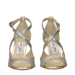 Jimmy Choo Gold Plastic Stiletto Heel Sandals