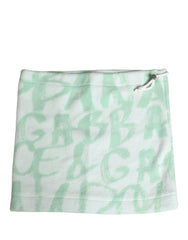 Dolce & Gabbana Chale Bonnet Homme Blanc à Motif Logo en Nylon