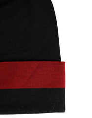 Dolce & Gabbana Bonnet Noir à Ourlet "JE SUIS LE SEUL PRINCE ROYAL"