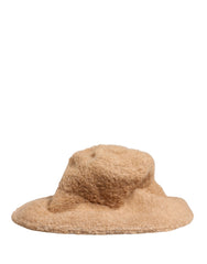 Dolce & Gabbana Béton Chapeau Tricoté Femme en Laine Vierge et Fourrure