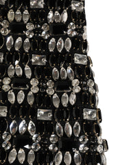 Dolce & Gabbana Black Wool Crystal Embellished Balaclava Hat