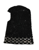 Dolce & Gabbana Black Wool Crystal Embellished Balaclava Hat