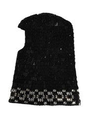Dolce & Gabbana Black Wool Crystal Embellished Balaclava Hat