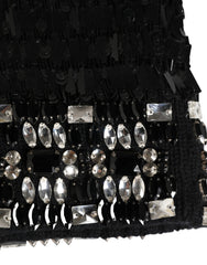 Dolce & Gabbana Black Wool Crystal Embellished Balaclava Hat
