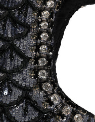Dolce & Gabbana Black Wool Crystal Embellished Balaclava Hat