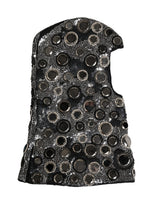 Dolce & Gabbana Black Wool Crystal Embellished Balaclava Hat