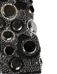 Dolce & Gabbana Black Wool Crystal Embellished Balaclava Hat