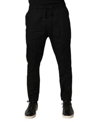 Dolce & Gabbana Pantaloni Jogger Uomo Neri in Cotone Skinny
