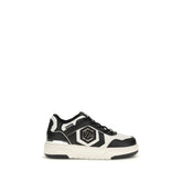 Philipp Plein Black Calf Leather Bos Taurus Athletic Sneakers