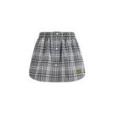 Miu Miu Gray Cotton Mini Skirt