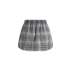 Miu Miu Gray Cotton Mini Skirt