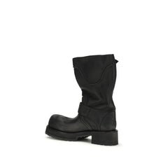 Balenciaga Schwarze Kalfshaut Bos Taurus Schnürstiefel