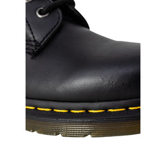 Botas de Senhora Dr. Martens em Pele Preta com Cordões