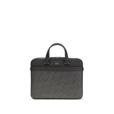 Ferragamo Gray Calf Leather Bos Taurus Briefcase