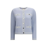 Tory Burch Blue Wool Cardigan