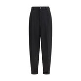 Marni Black Fleece Wool Casual Pants