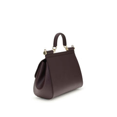 Dolce & Gabbana Bordeaux Calf Leather Bos Taurus Handbag