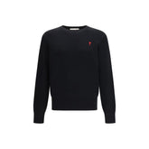 Ami Paris Black Merino Wool Sweatshirt