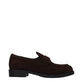 Prada Brown Leather Slip-On Loafers