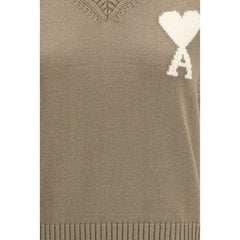 Ami Paris Beige Fleece Wool Sweatshirt